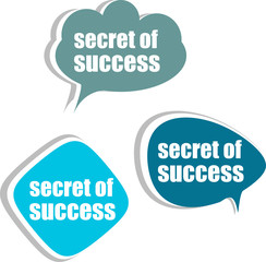 secret of success. Set of stickers, labels, tags