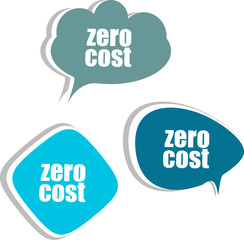 zero cost. Set of stickers, labels, tags. infographics