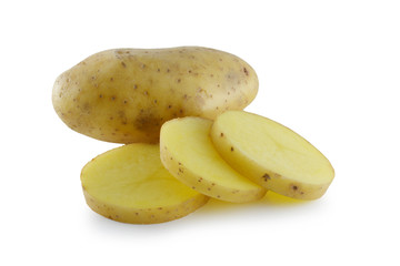 Fresh potatoes isolated on white background