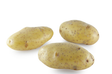 New potato isolated on white background close up