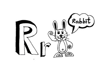 A b c  cartoon text font Hand drawing vector letters