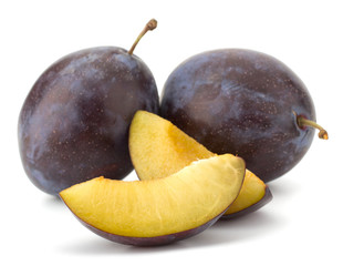 Plums isolated on white background