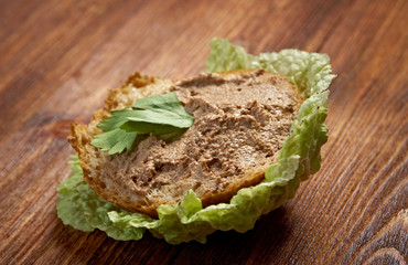 slice of bread with pate