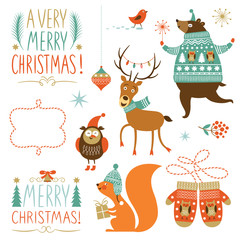 Set of Christmas graphic elements