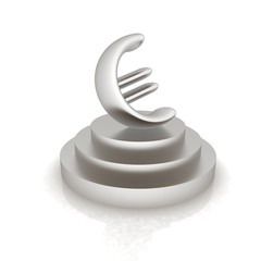 Euro sign on podium. 3D icon