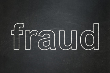 Obraz premium Protection concept: Fraud on chalkboard background