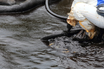 clean up Crude oil stain