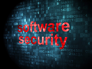 Privacy concept: Software Security on digital background