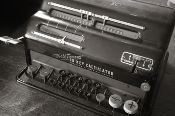 Original antique 10 key calculator.