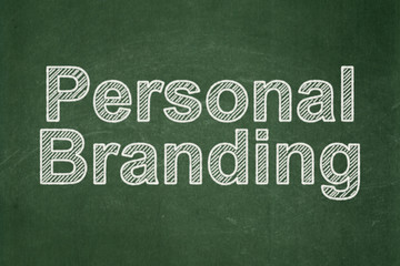 Obraz premium Marketing concept: Personal Branding on chalkboard background