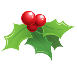 Cartoon shiny Christmas holly decorative ornament