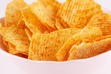 Potato chips in bowl