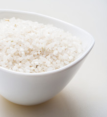 rice on white background