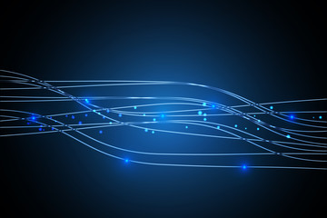 Obraz premium Futuristic blue lines on black background