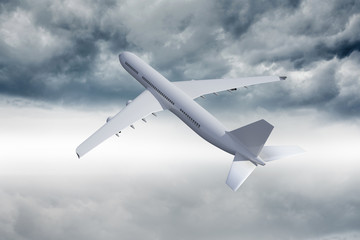 3D plane flying in the sky