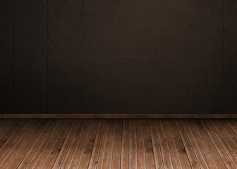 Dark room with floorboards