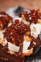 profiteroles with ice cream