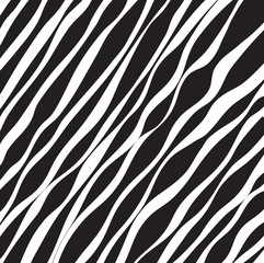 abstract black and white background of wavy lines vector