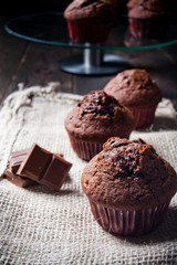 Sweet chocolate muffin