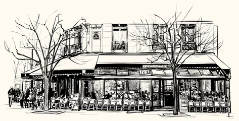 Selbstklebende Fototapete Art Studio altes Café in Paris