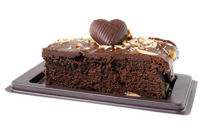 Pile of brownies isolated on white