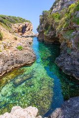 Naklejka na ściany i meble sAlgar beach Cala Rafalet in Menorca at Balearic Islands