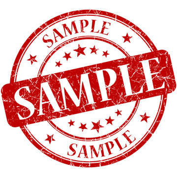 Sample grunge red round stamp