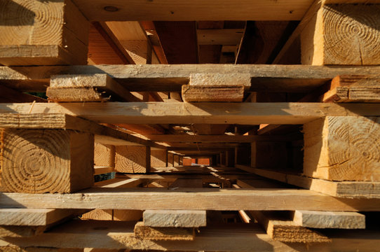 Pallet, fuoco selettivo, close-up