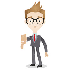 Businessman, thumbs down, unpopular, disapproval