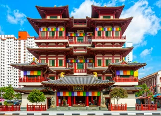 Papier Peint photo Lavable Singapour Temple bouddhiste à Singapour