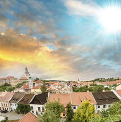 Medieval town  buildings in the heart of Europe