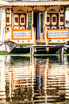 Houseboats,the floating luxury hotels in Dal Lake,Srinagar.India