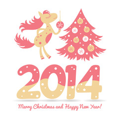 Christmas horse decorates the Christmas tree