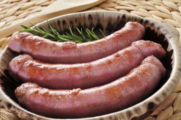 barbecued pork meat sausages