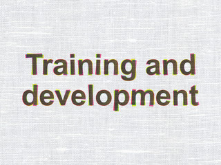 Education concept: Training and Development on fabric texture