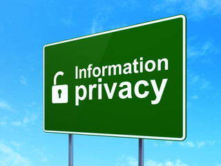 Privacy concept: Information Privacy and Opened Padlock sign