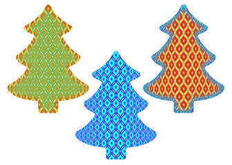 Stylized Christmas tree, color variations