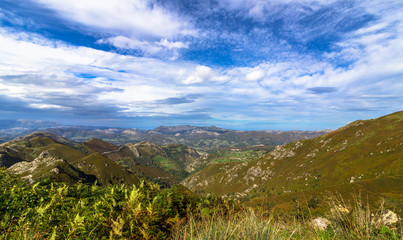 Fototapeta na wymiar Picos de Europa range of Mountains from a viewpoint in Asturias