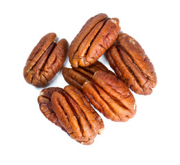 pecan nuts isolated on white background