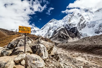 Fotobehang Mount Everest Mount Everest wegwijzer