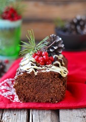 Christmas chocolate cake.