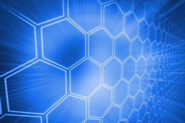 Background with shiny hexagons