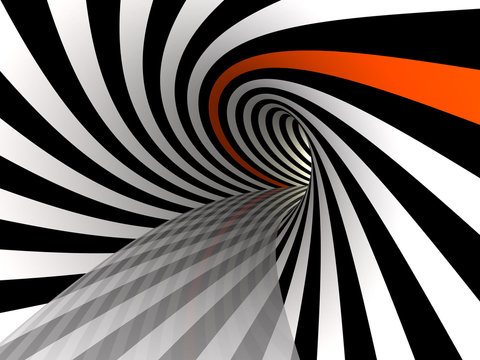Fototapeta Tunnel of lines, 3D