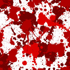 Seamless red bloody ink color splats pattern