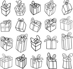 christmas or birthday gifts coloring page
