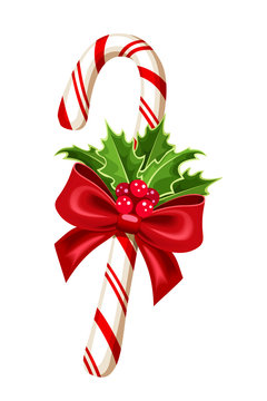 Christmas Candy Cane. Vector Illustration.