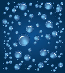 Water drops blue, vector background.