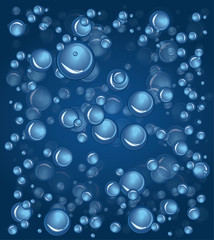Water drops blue, vector background