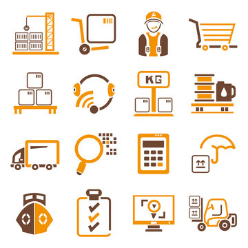 Shipping Management Icons, Orange Theme