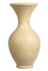 yellow ceramic vase isolated on white - 58214649